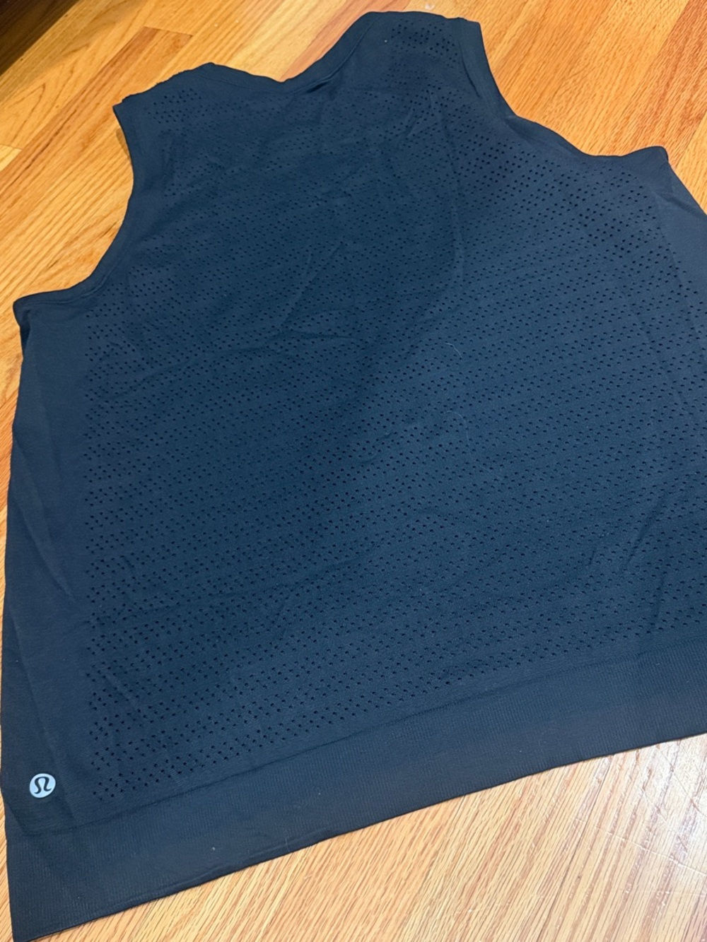 lululemon athletica Black Perforated Performance Tank Top